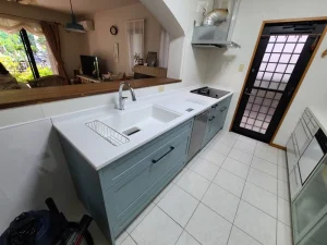 沖縄市比屋根S様邸キッチンリフォームオリジナルキャビネット制作